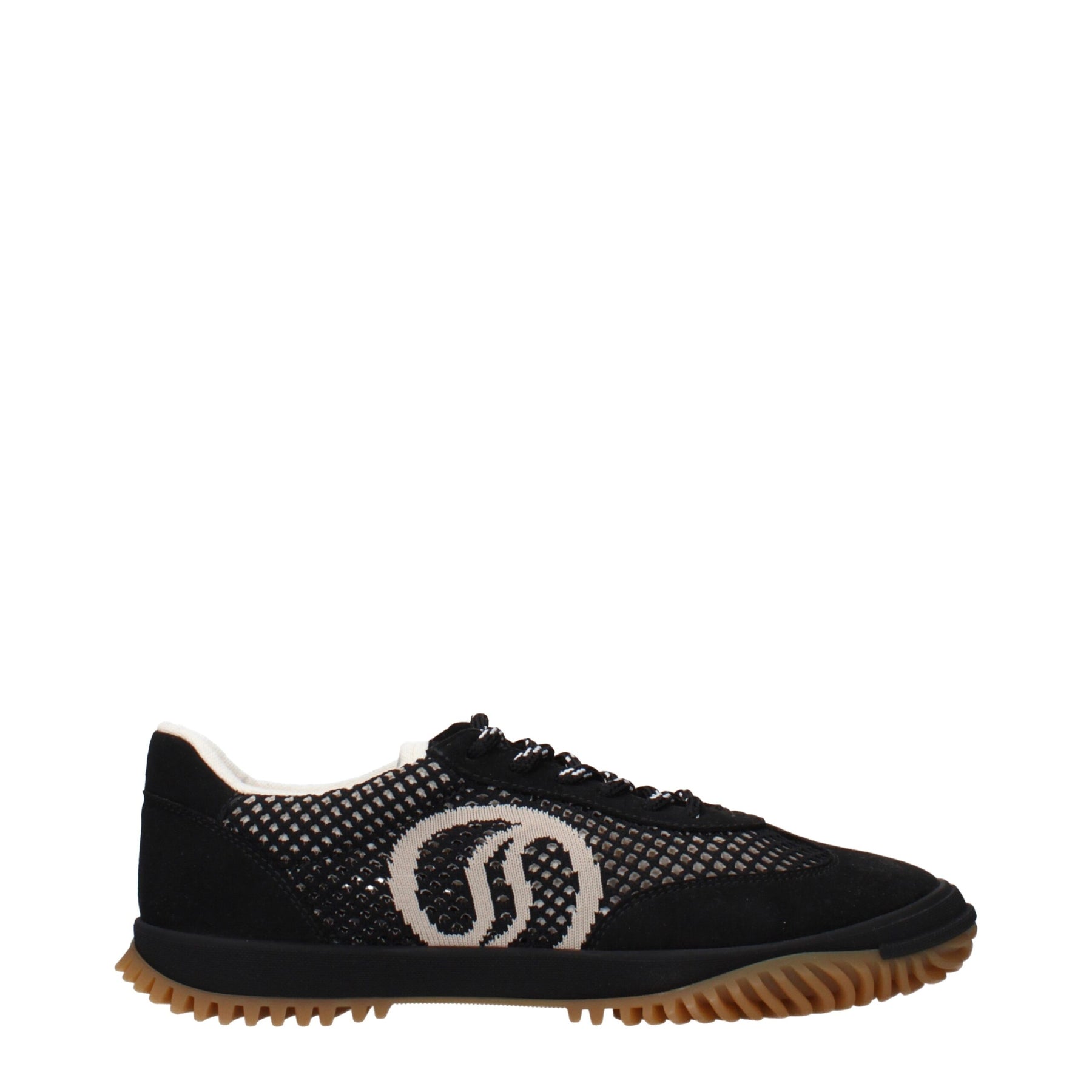 Stella McCartney Black Fabric Low Top Sneakers | Regal Royce