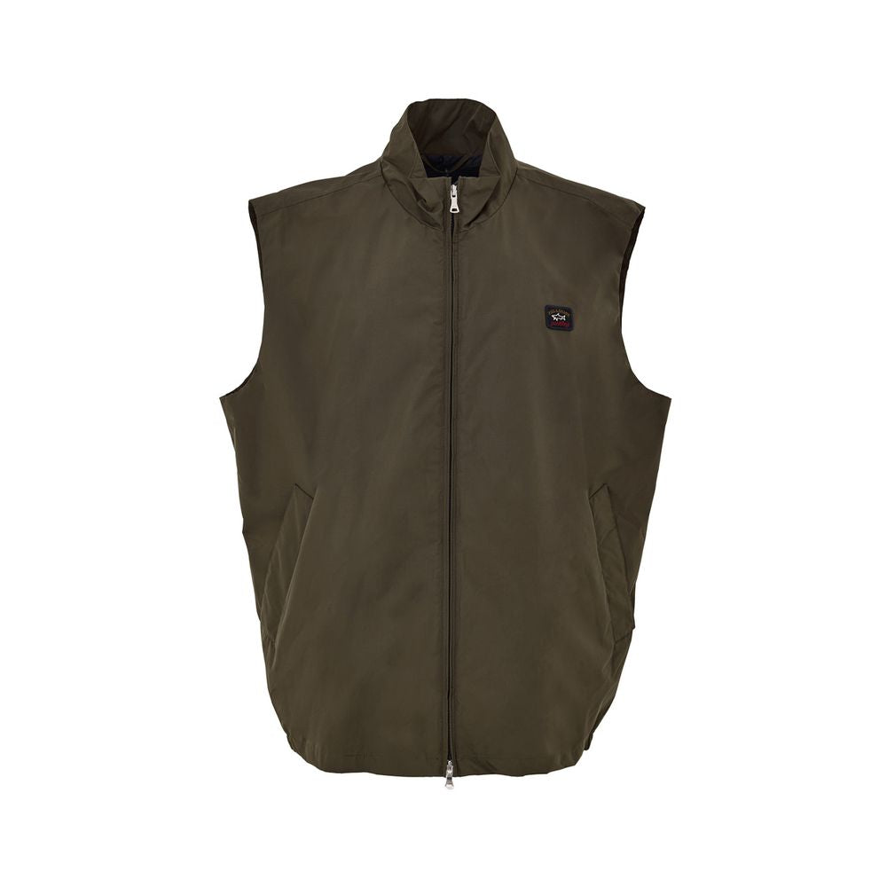 Paul & Shark Green Polyester Sleveless Jacket | Regal Royce