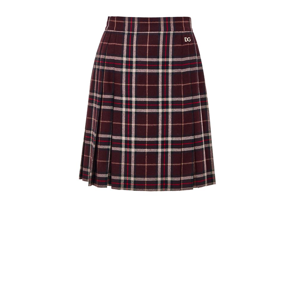 Dolce & Gabbana Bordeaux Wool Mini Skirt | Regal Royce