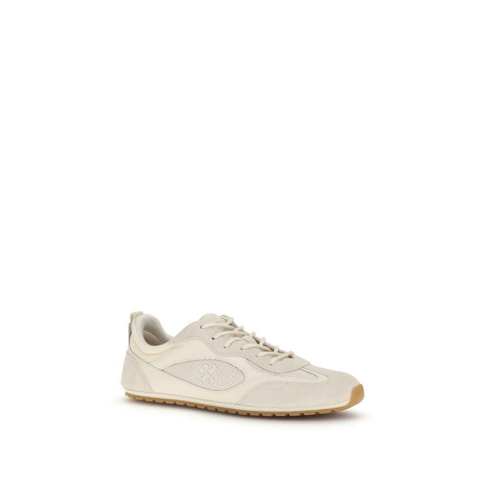 Tory Burch Cream Calf Leather Bos Taurus Low Top Sneakers | Regal Royce