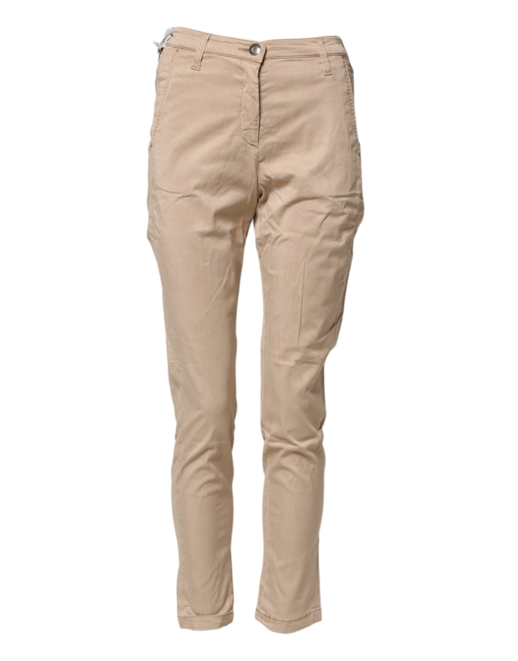 Jacob Cohen Beige Lyocell Skinny High Waist Chino Casual Pants | Regal Royce