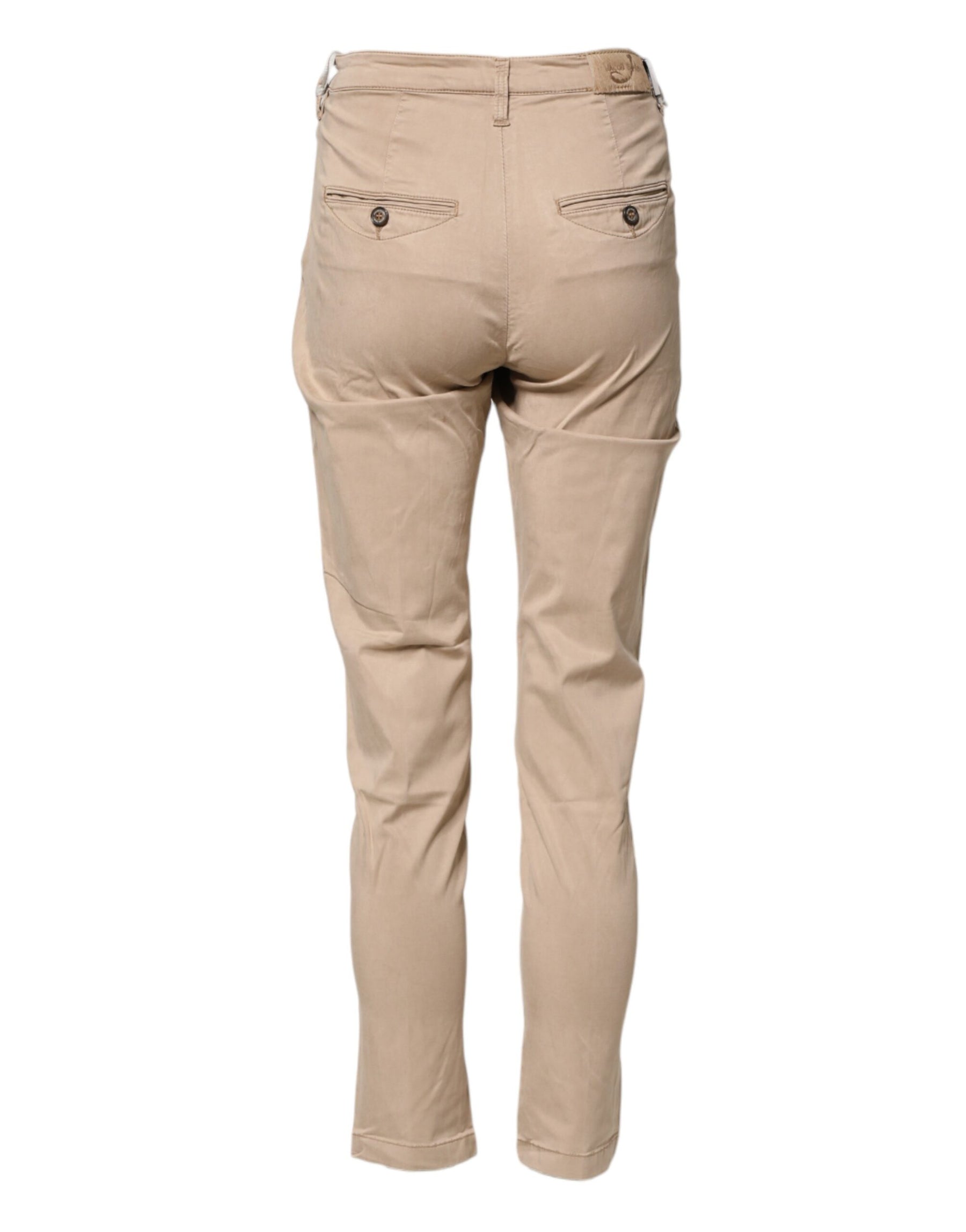 Jacob Cohen Beige Lyocell Skinny High Waist Chino Casual Pants | Regal Royce