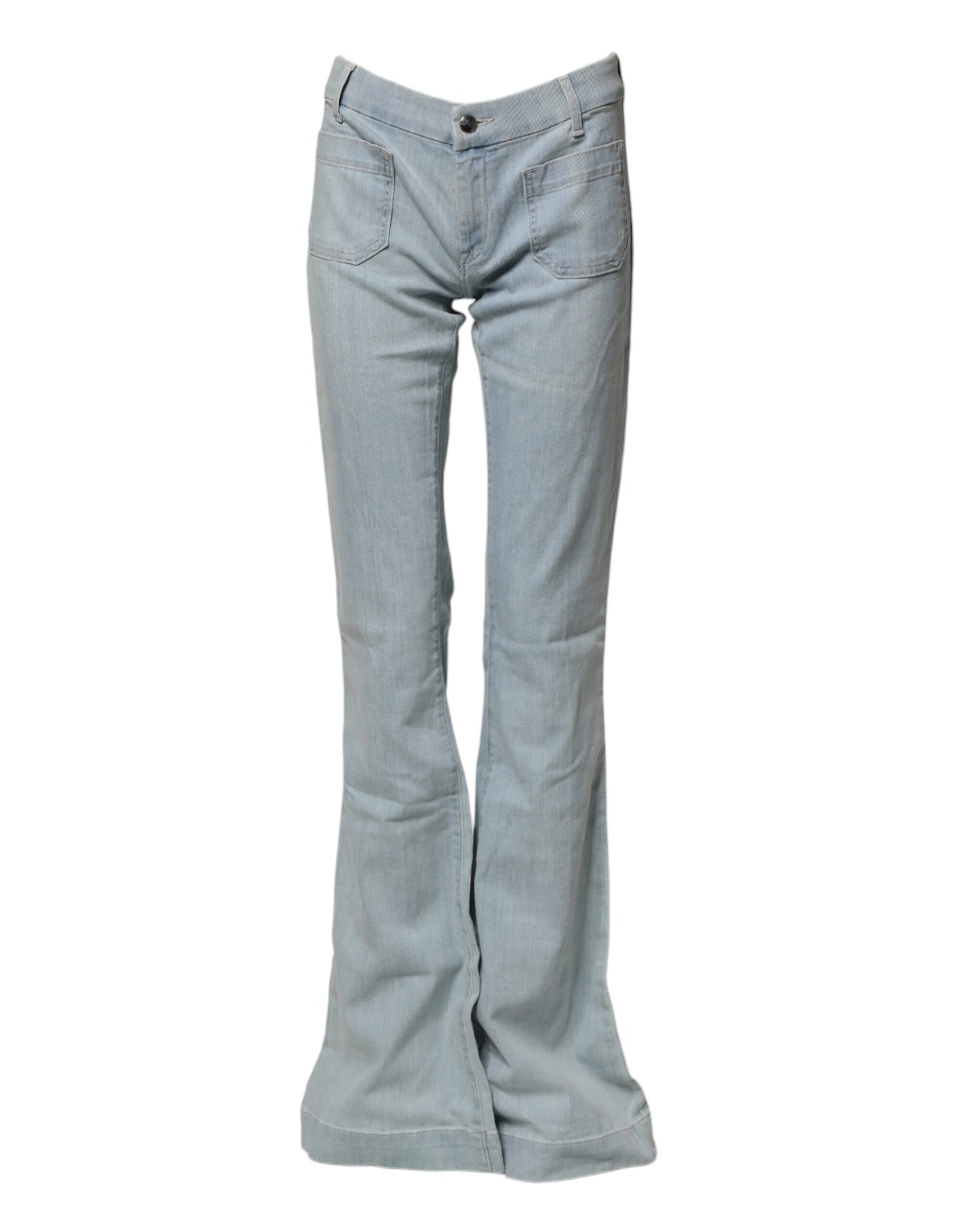 Seafarer Light Blue Boot Cut Mid Waist Denim Casual Jeans | Regal Royce