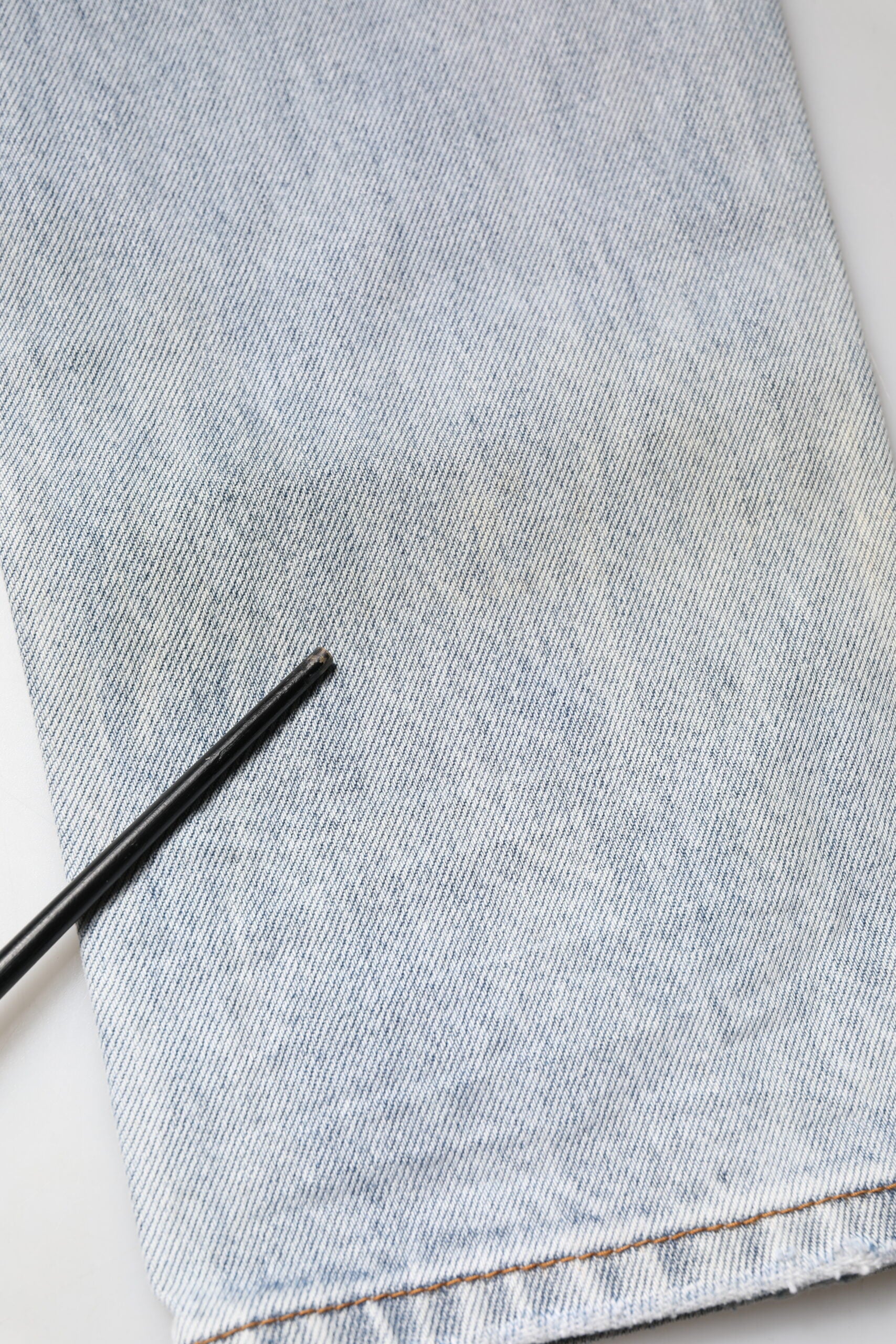 One Teaspoon Light Blue Tattered Mid Waist Straight Denim Jeans | Regal Royce