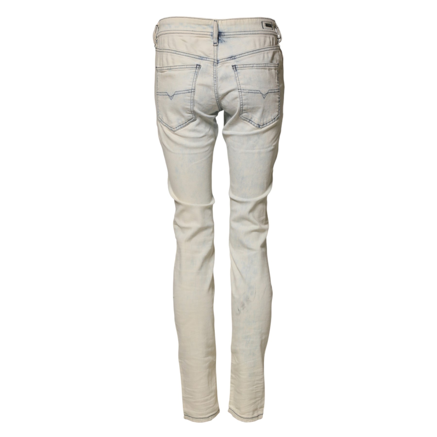 Diesel White Mid Waist Skinny Denin Casual Cotton Trouser Jeans | Regal Royce