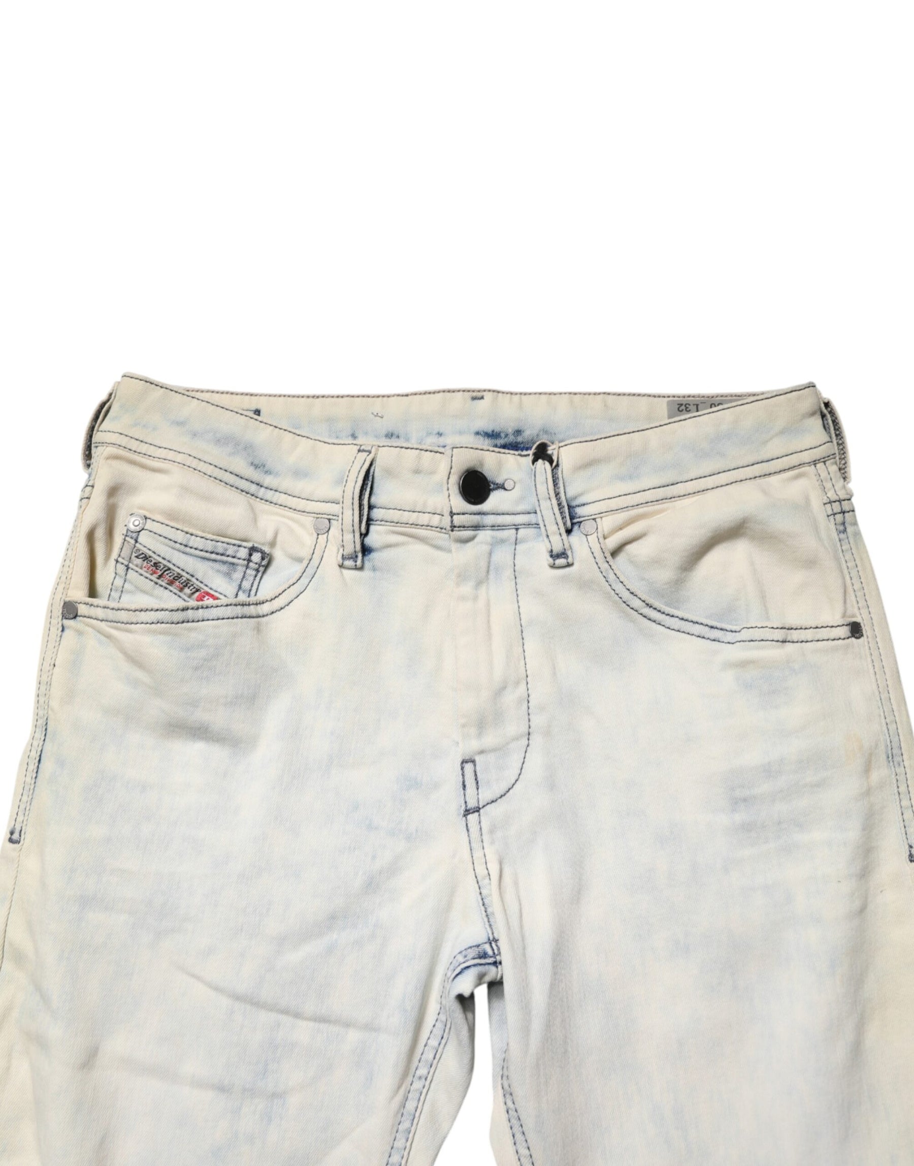 Diesel White Mid Waist Skinny Denin Casual Cotton Trouser Jeans | Regal Royce