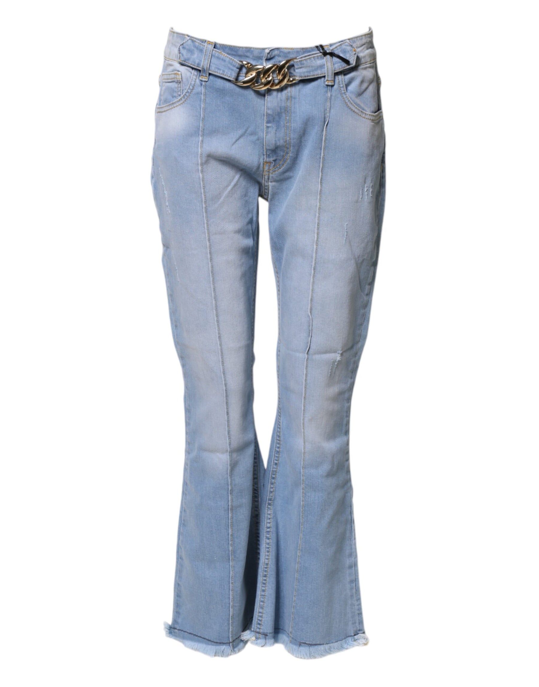 CRISTINAEFFE Light Blue Washed High Waist Bootcut Denim Jeans | Regal Royce