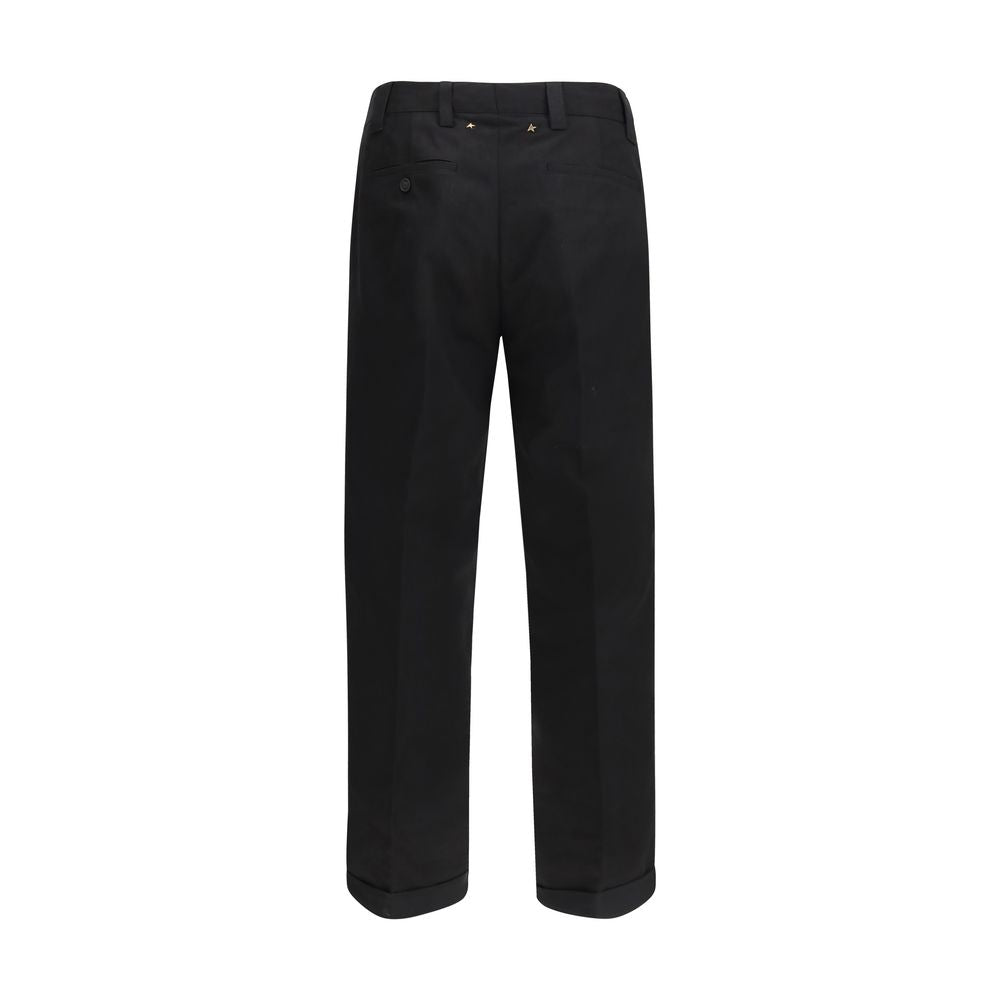 Golden Goose Black Cotton Chino Pants | Regal Royce