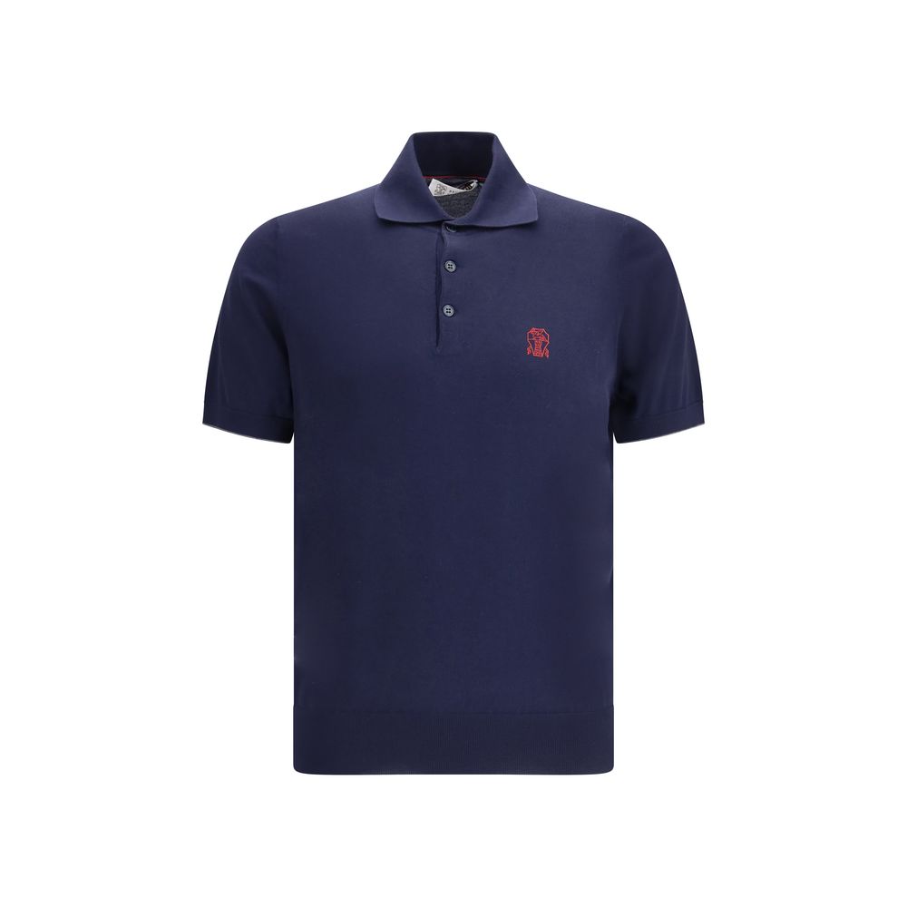 Brunello Cucinelli Blue Cotton Polo Shirt | Regal Royce