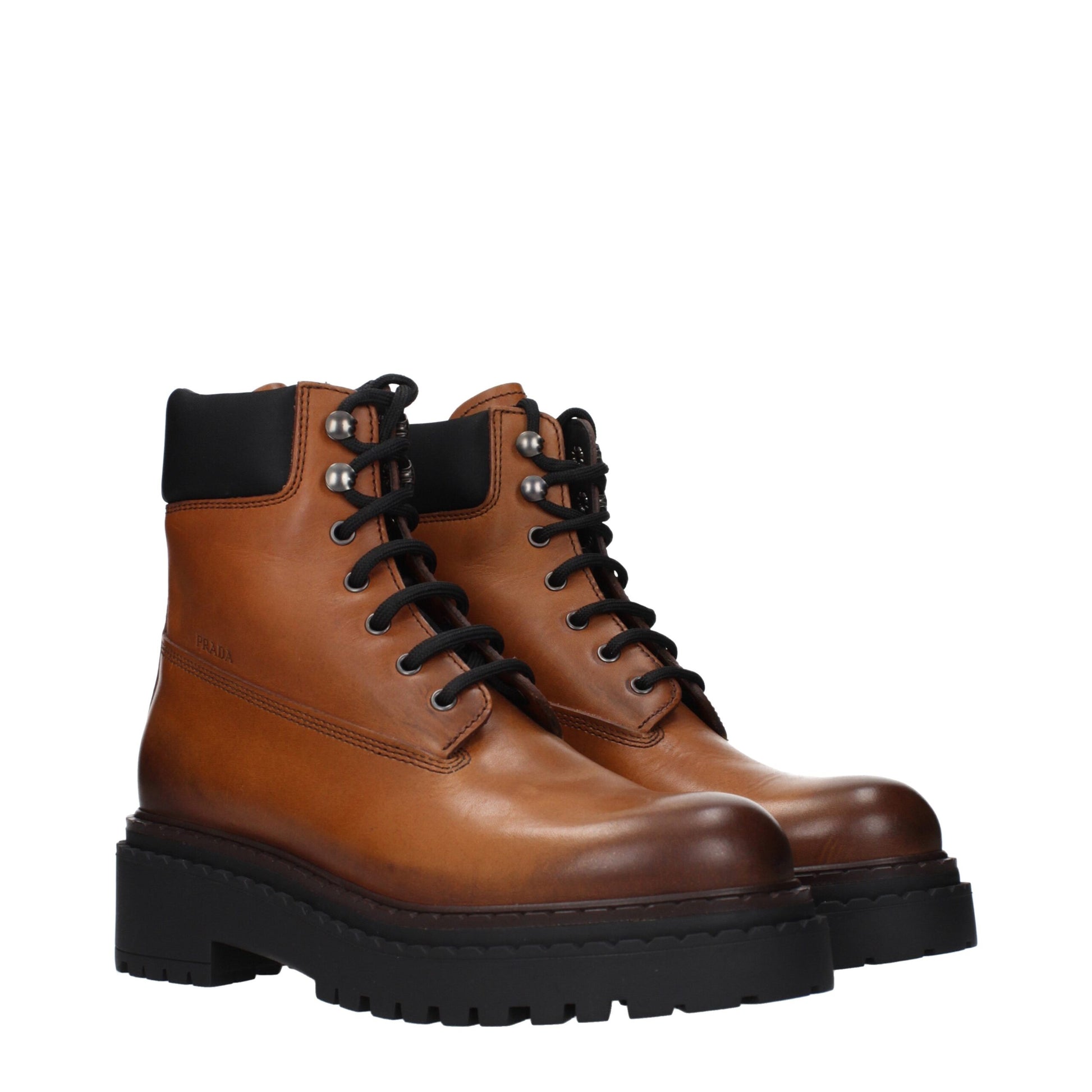 Prada Brown Leather Ankle Boots | Regal Royce