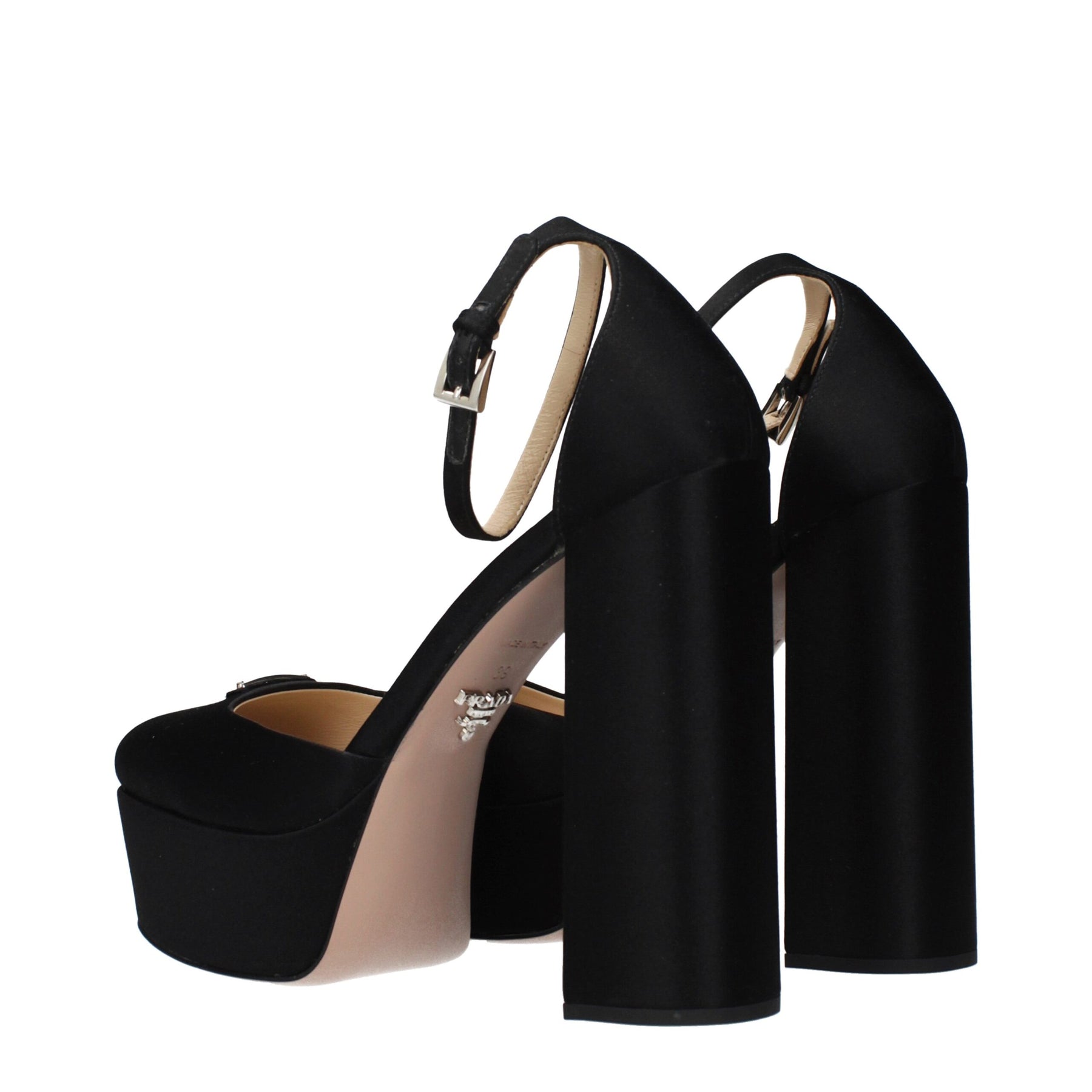 Prada Black Satin Platform Pumps | Regal Royce