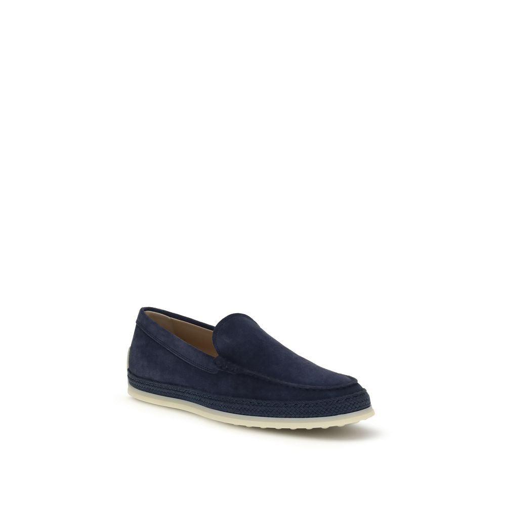 Tod's Blue Calf Leather Bos Taurus Slip-On Loafers | Regal Royce