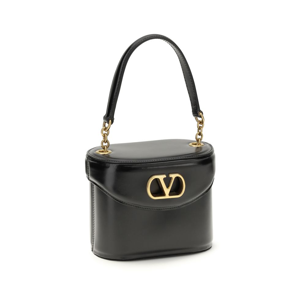 Valentino Garavani Black Calf Leather Bos Taurus Shoulder Bag | Regal Royce