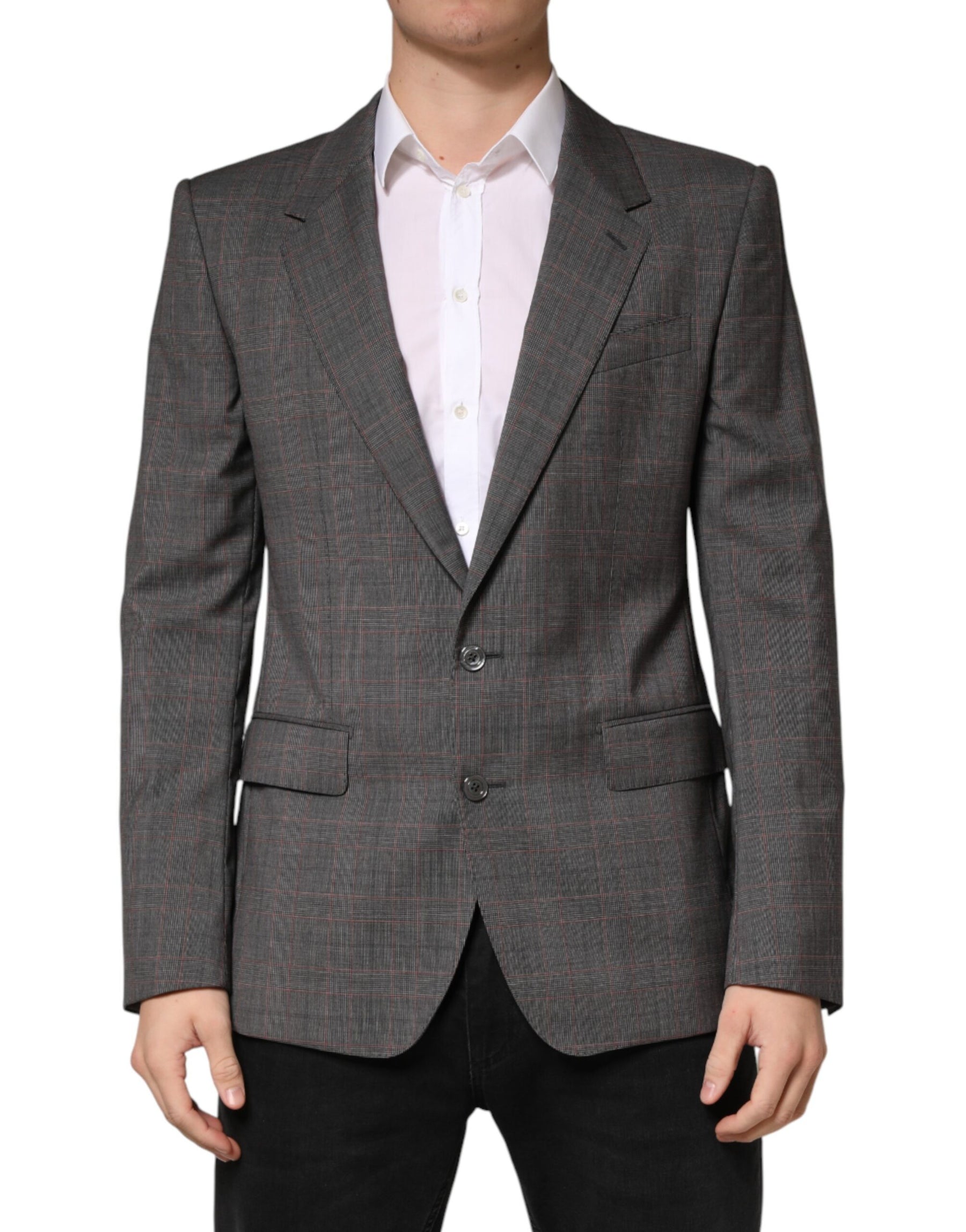 Dolce & Gabbana Gray Wool Single Breasted 2 Button Blazer | Regal Royce