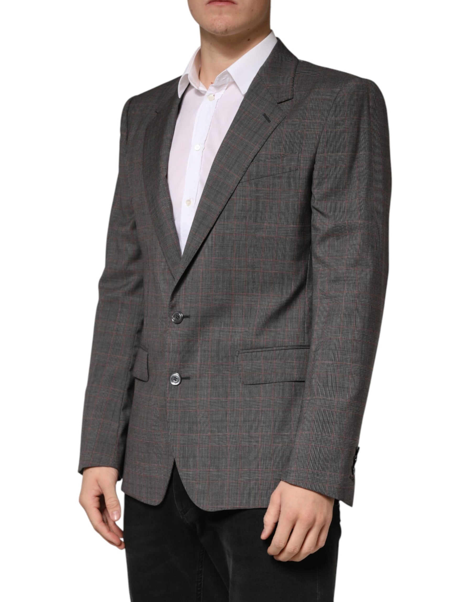 Dolce & Gabbana Gray Wool Single Breasted 2 Button Blazer | Regal Royce