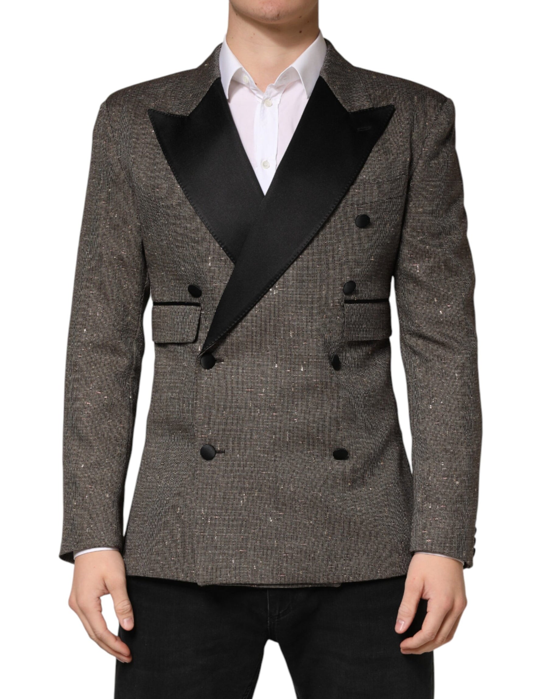 Dolce & Gabbana Gray Double Breasted 2 Button Jacket Blazer | Regal Royce