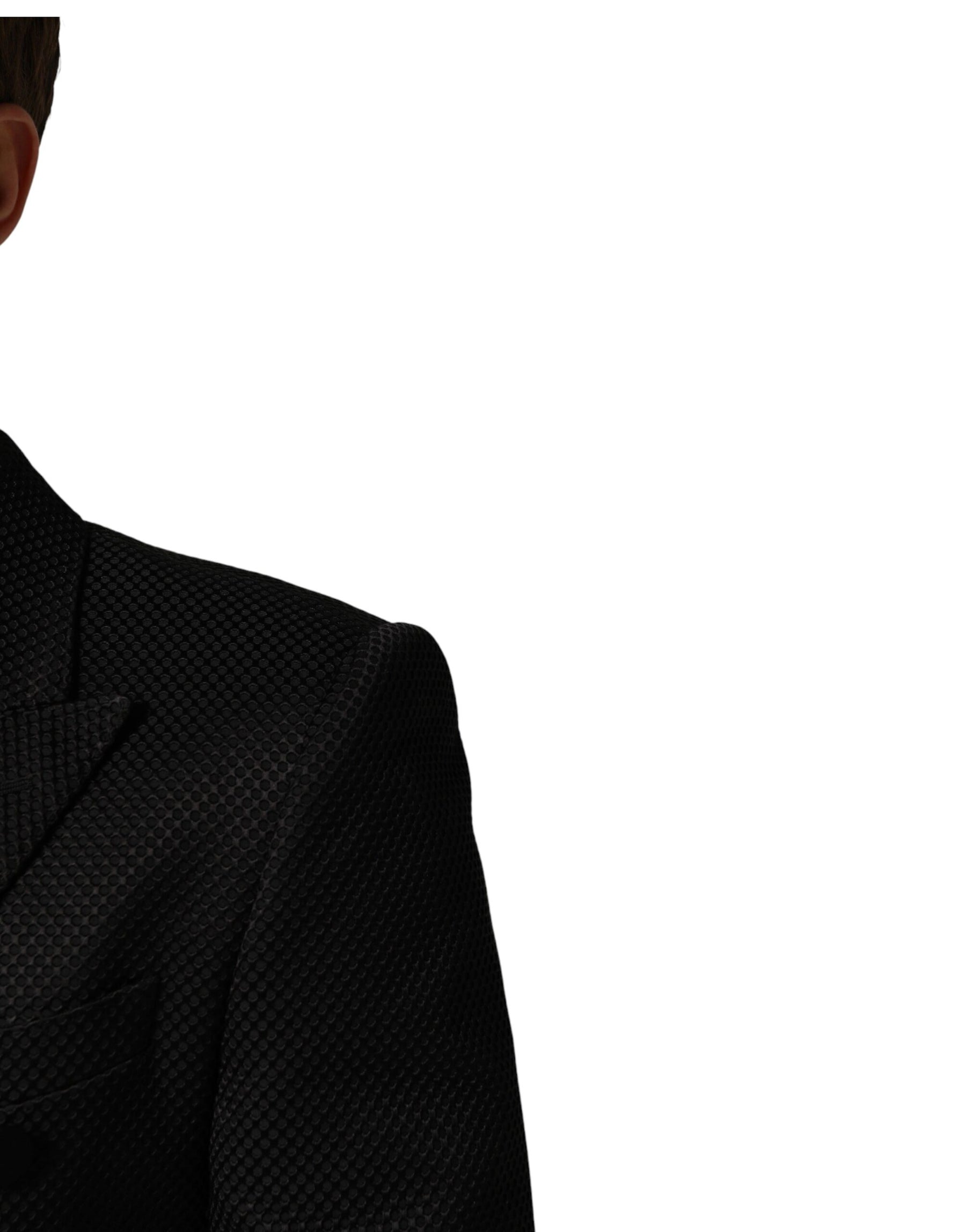 Dolce & Gabbana Black Cotton Double Breasted 2 Button Blazer | Regal Royce