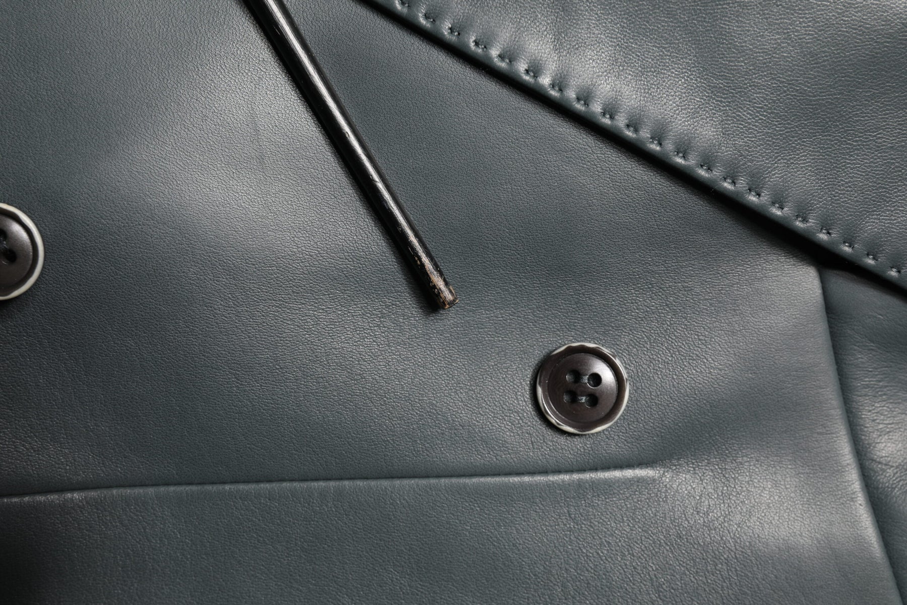 Dolce & Gabbana Black Leather Double Breasted 2Button Blazer | Regal Royce
