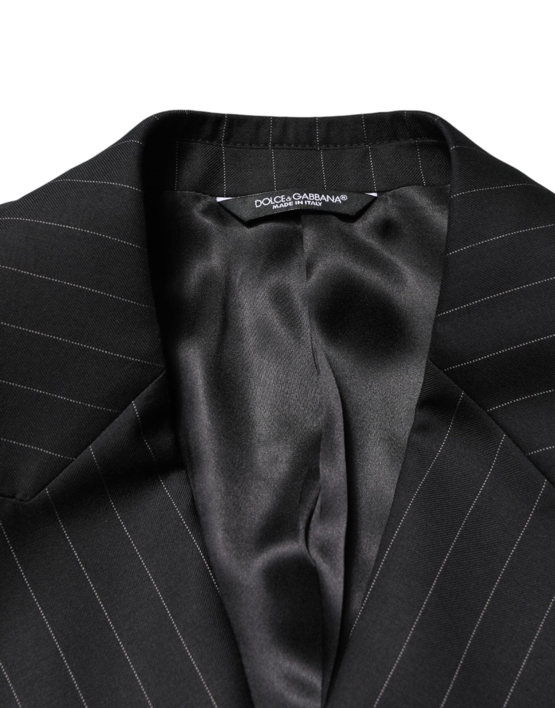 Dolce & Gabbana Black Stripes Double Breasted 2Button Blazer | Regal Royce