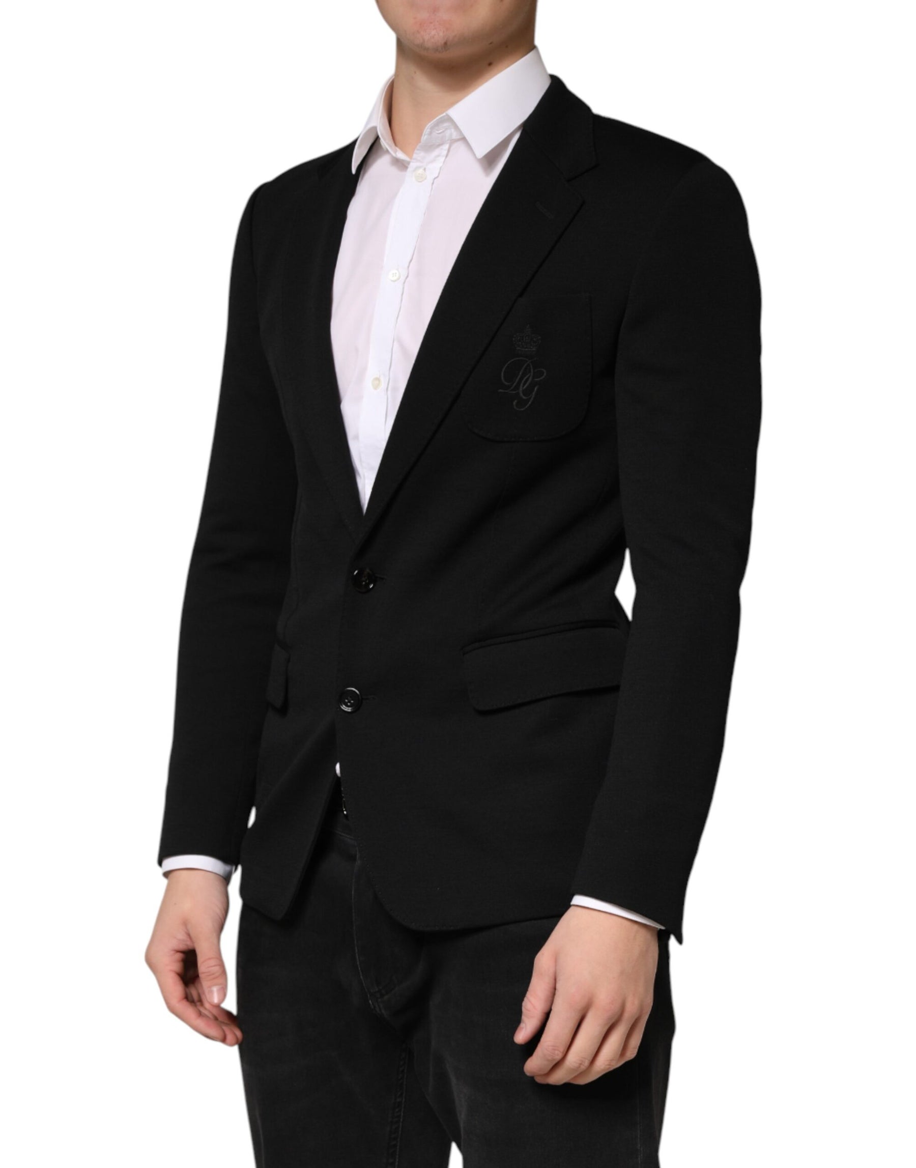 Dolce & Gabbana Black Wool Single Breasted 2 Button Blazer | Regal Royce