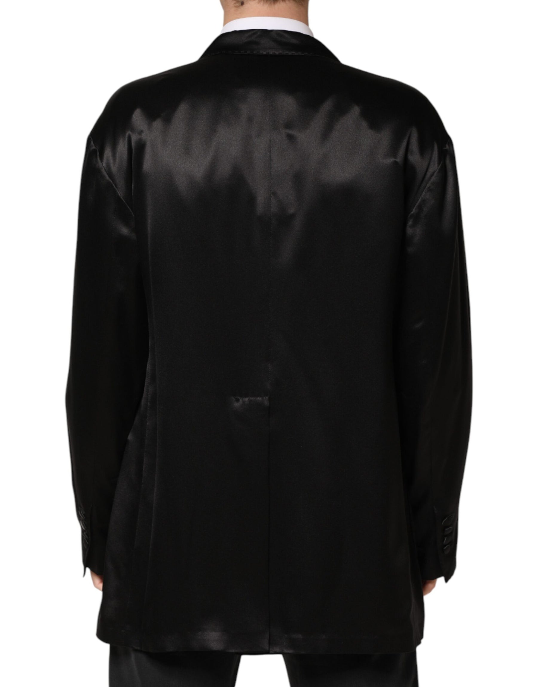 Dolce & Gabbana Black Silk Double Breasted 2 Button Blazer | Regal Royce