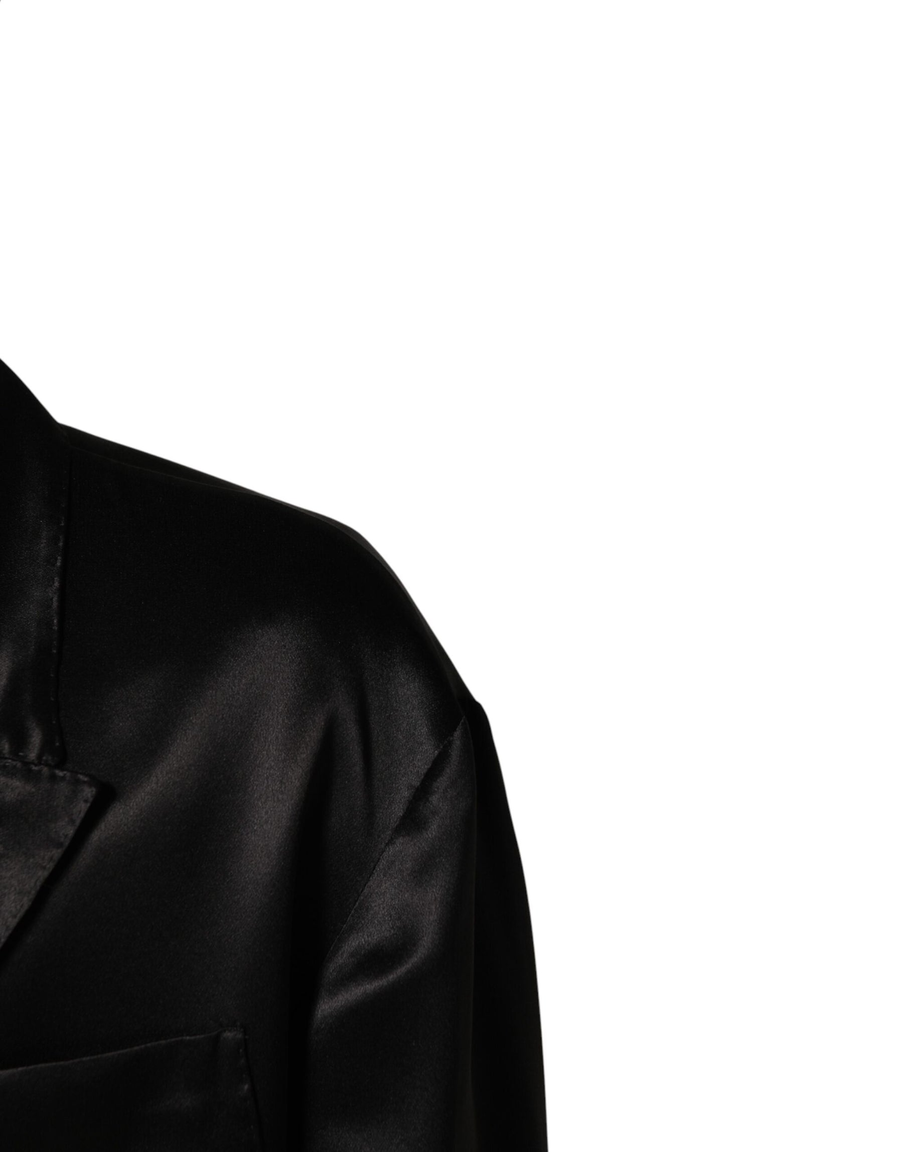 Dolce & Gabbana Black Silk Double Breasted 2 Button Blazer | Regal Royce