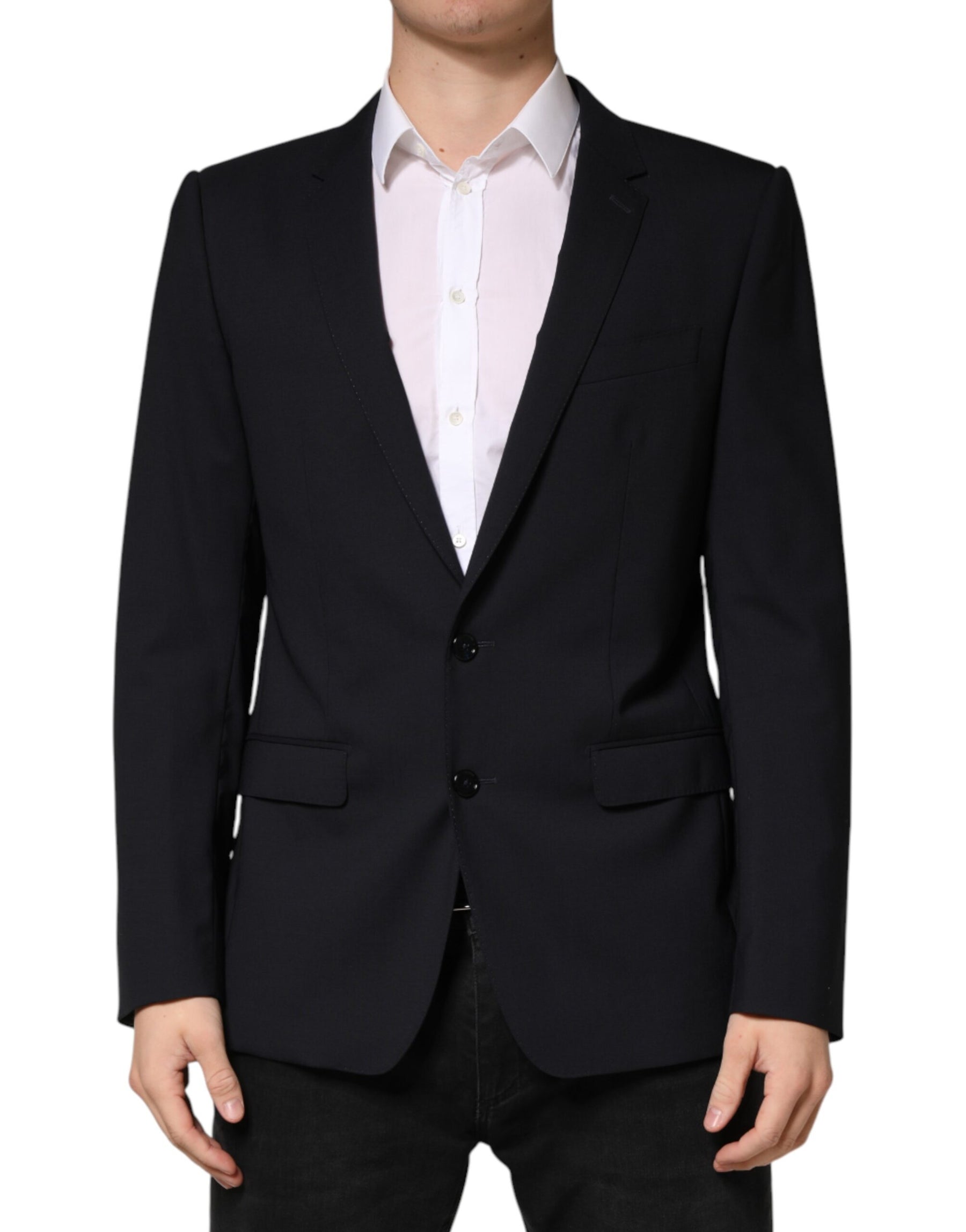 Dolce & Gabbana Black Wool Single Breasted 2 Button Blazer | Regal Royce