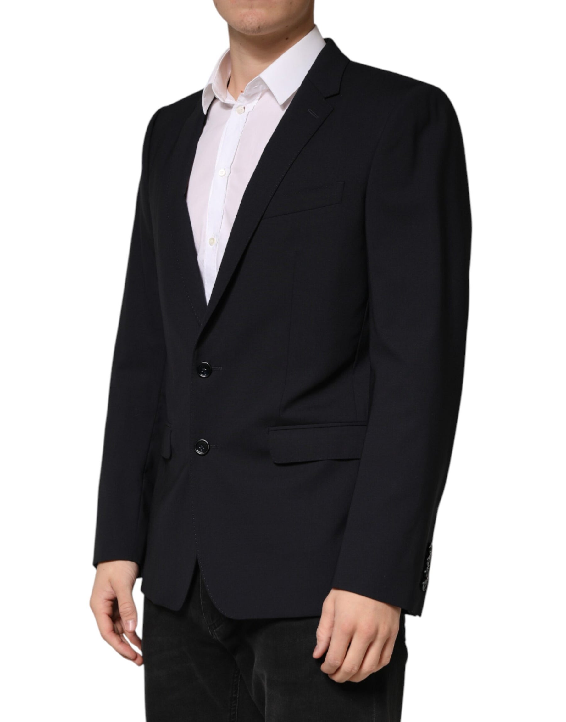Dolce & Gabbana Black Wool Single Breasted 2 Button Blazer | Regal Royce