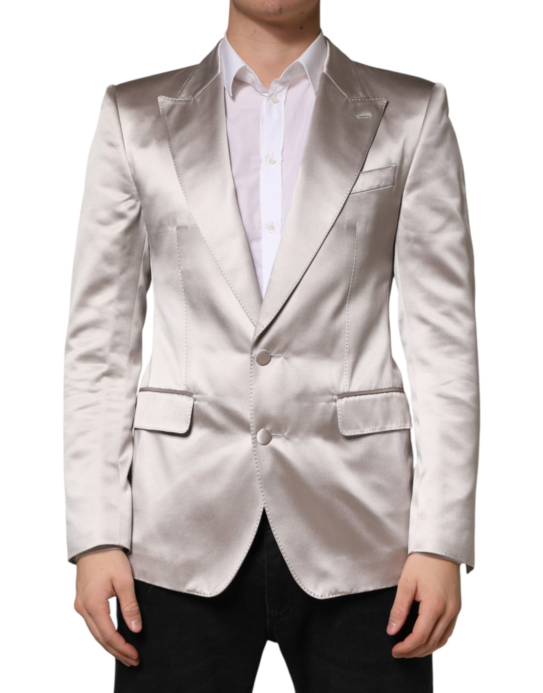 Dolce & Gabbana Silver SICILIA Single Breasted Jacket Blazer | Regal Royce