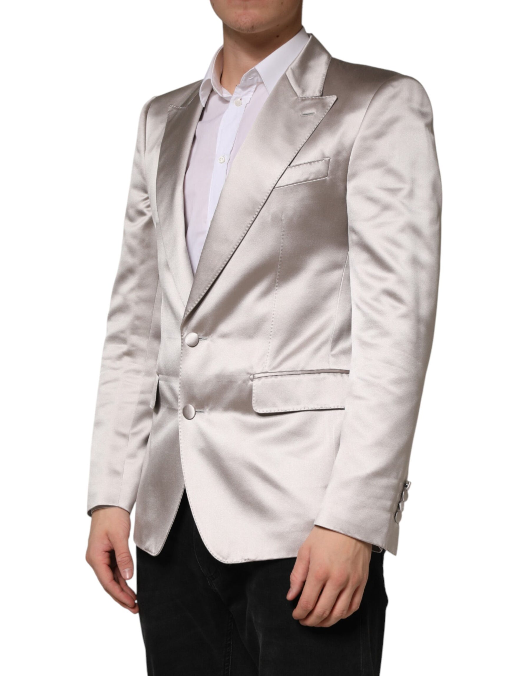 Dolce & Gabbana Silver SICILIA Single Breasted Jacket Blazer | Regal Royce