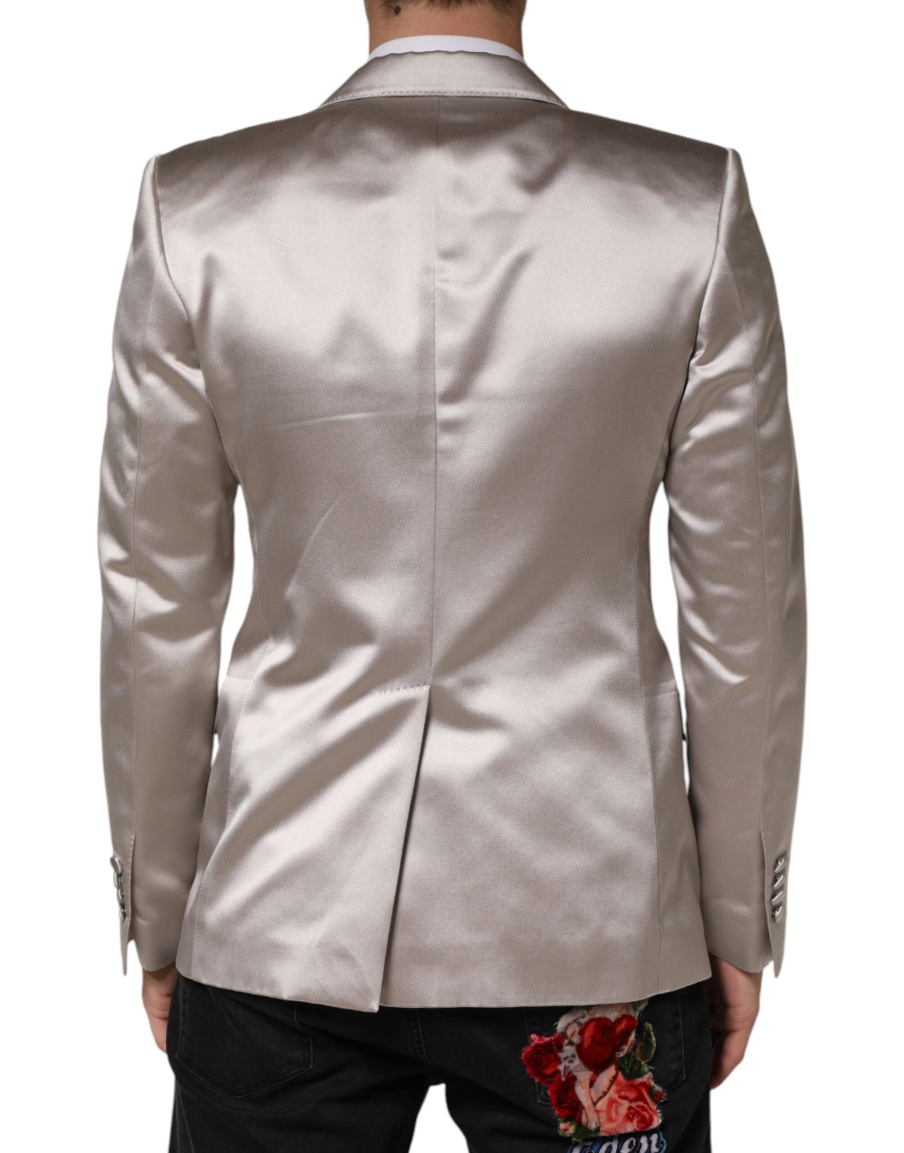 Dolce & Gabbana Silver SICILIA Single Breasted Jacket Blazer | Regal Royce