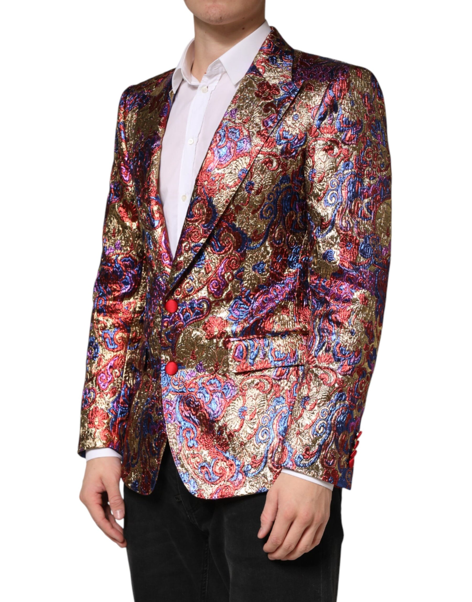 Dolce & Gabbana Multicolor Jacquard Single Breasted Blazer | Regal Royce