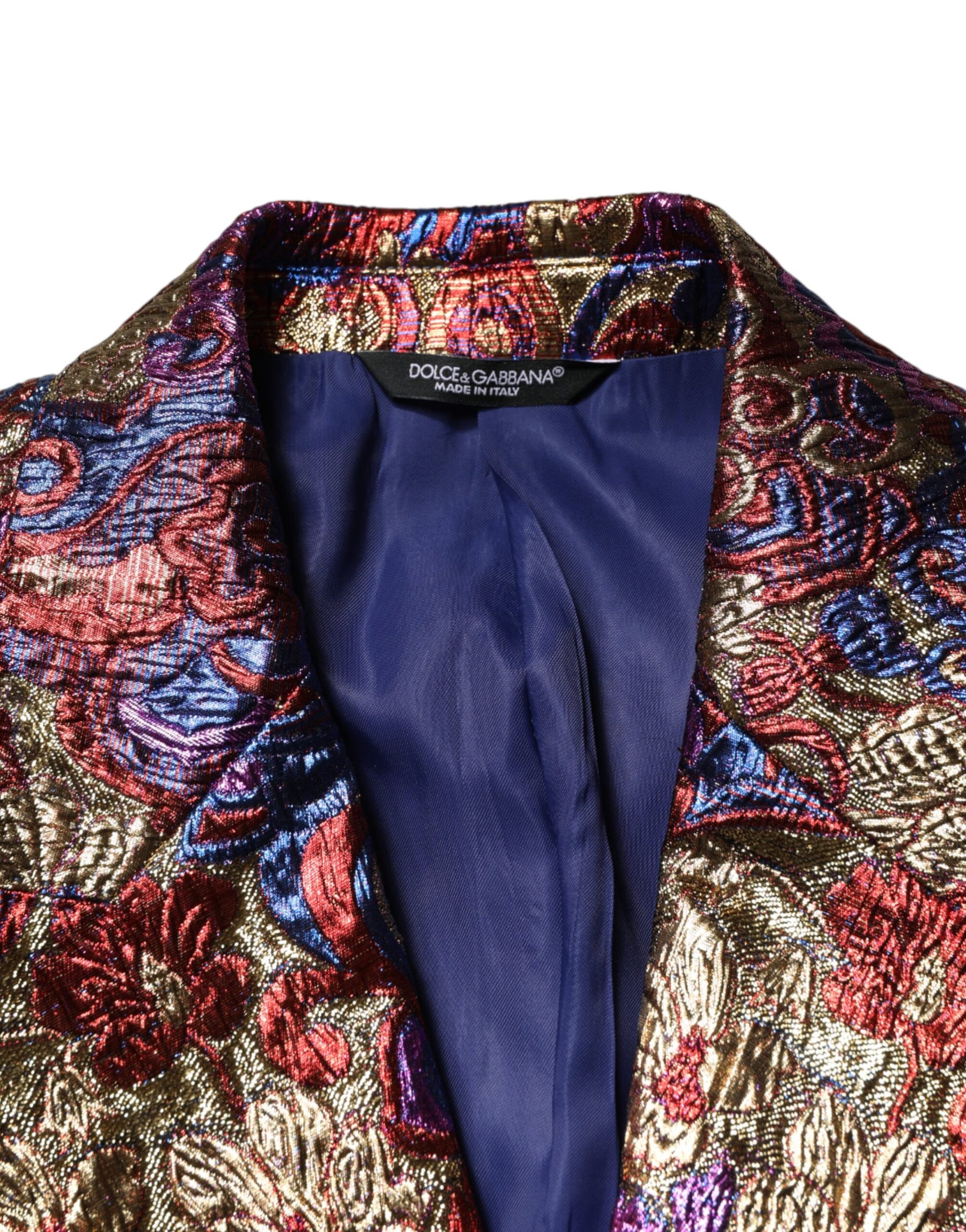 Dolce & Gabbana Multicolor Jacquard Single Breasted Blazer | Regal Royce