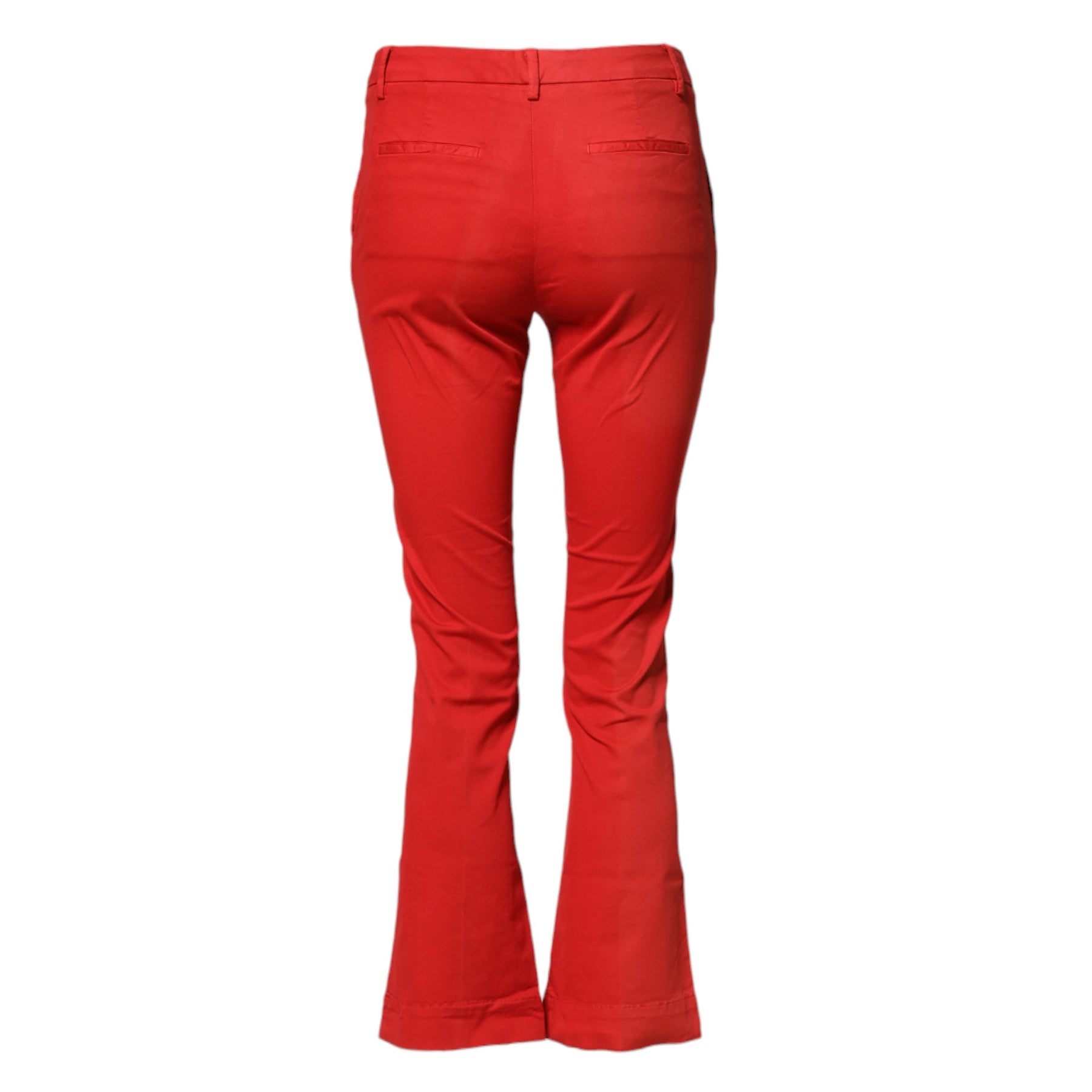 PT Torino Red Flared Mid Waist Chino Casual Trouser Pants | Regal Royce