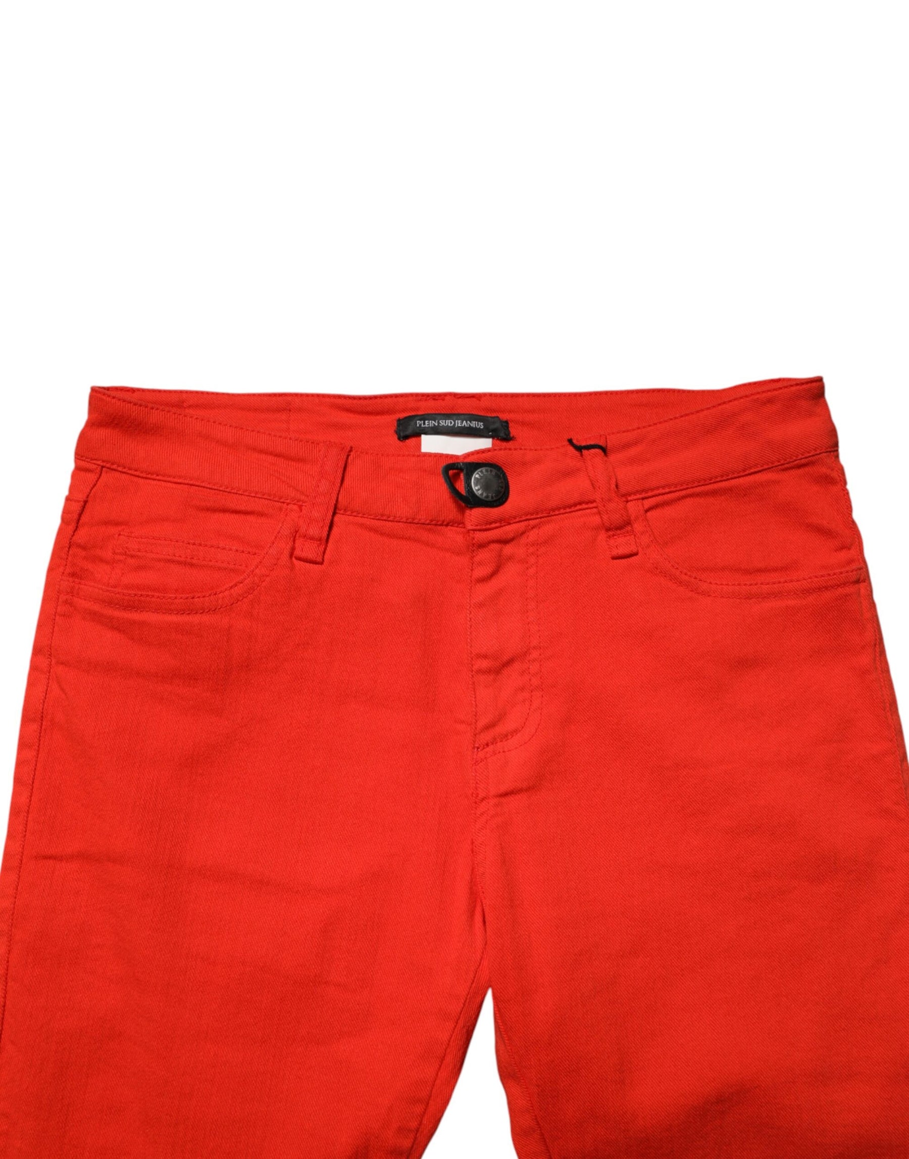 PLEIN SUD Red Mid Waist Skinny Cropped Trouser Jeans | Regal Royce