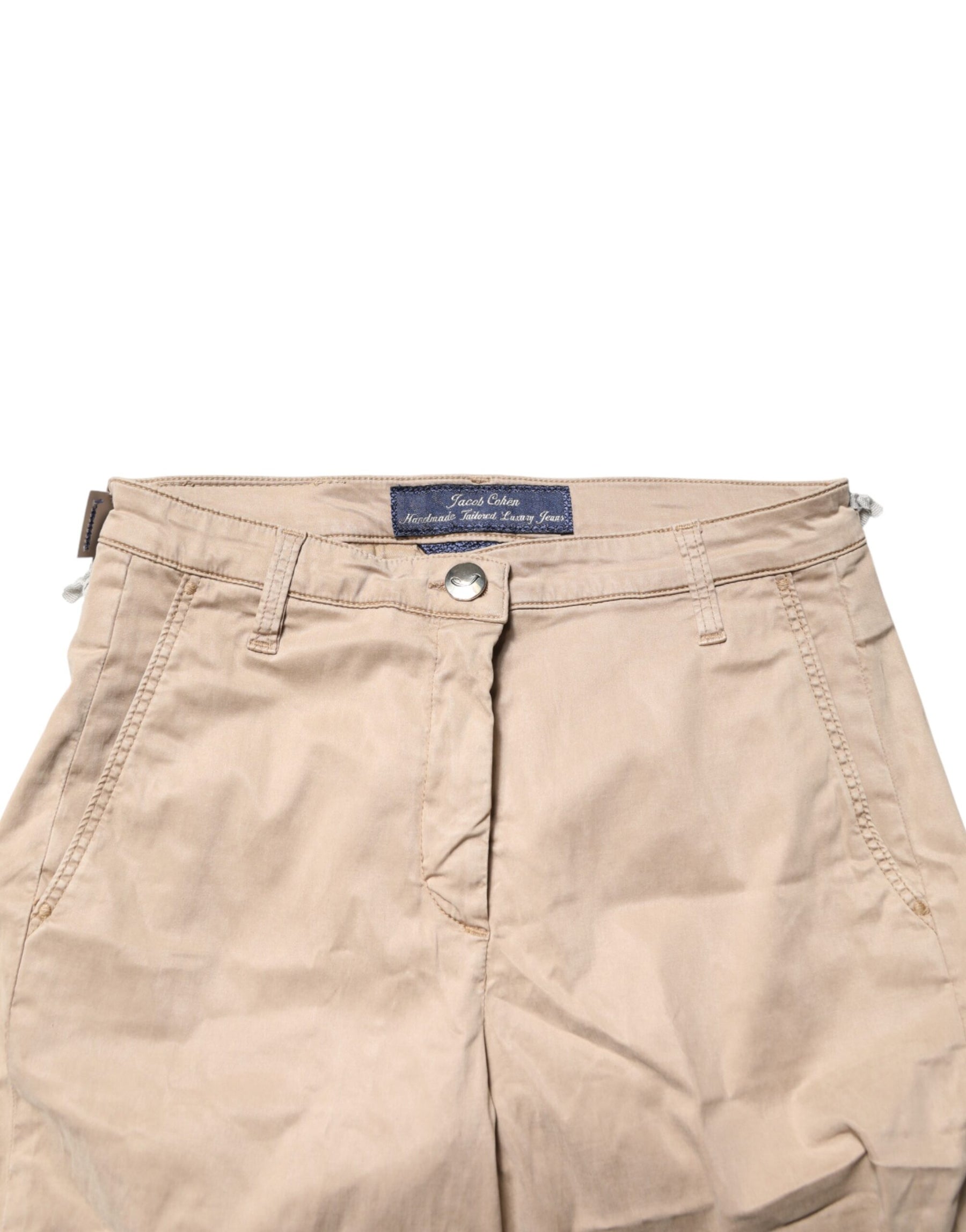 Jacob Cohen Beige Lyocell Skinny High Waist Chino Casual Pants | Regal Royce