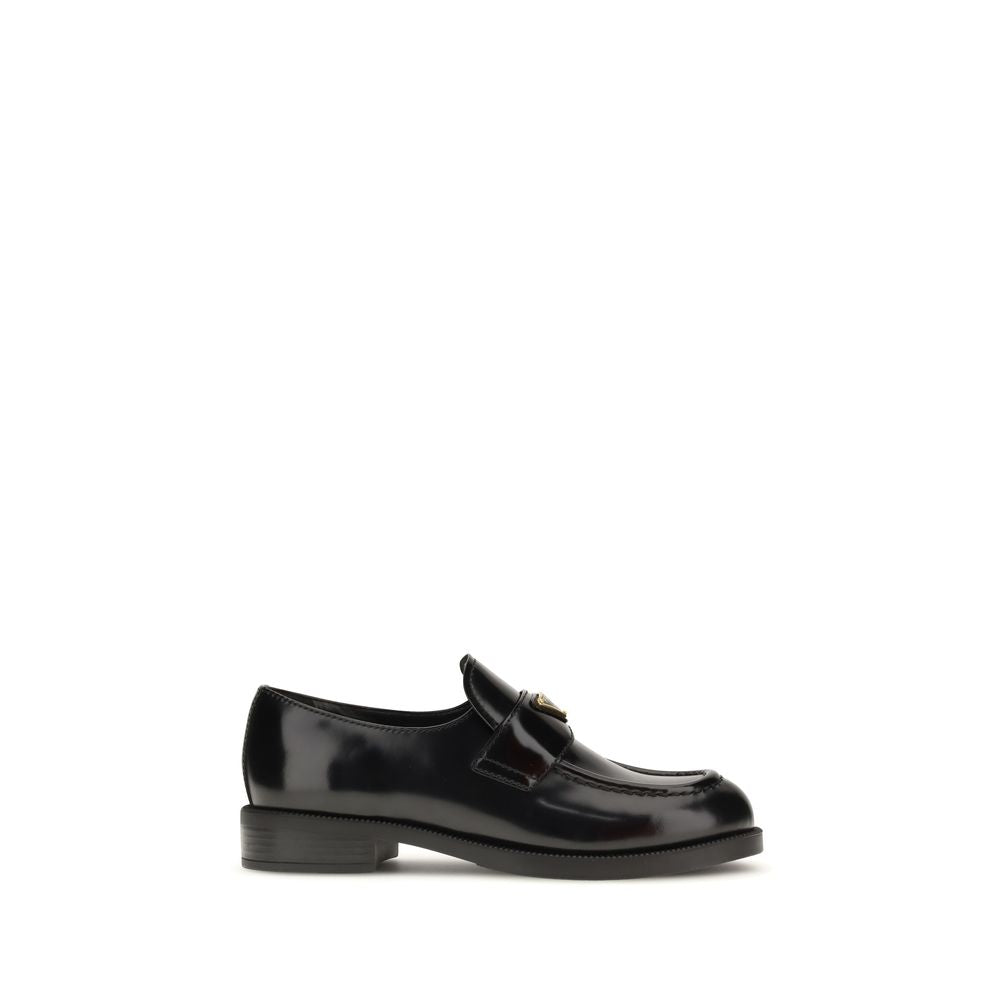 Prada Black Calf Leather Bos Taurus Slip-On Loafers | Regal Royce