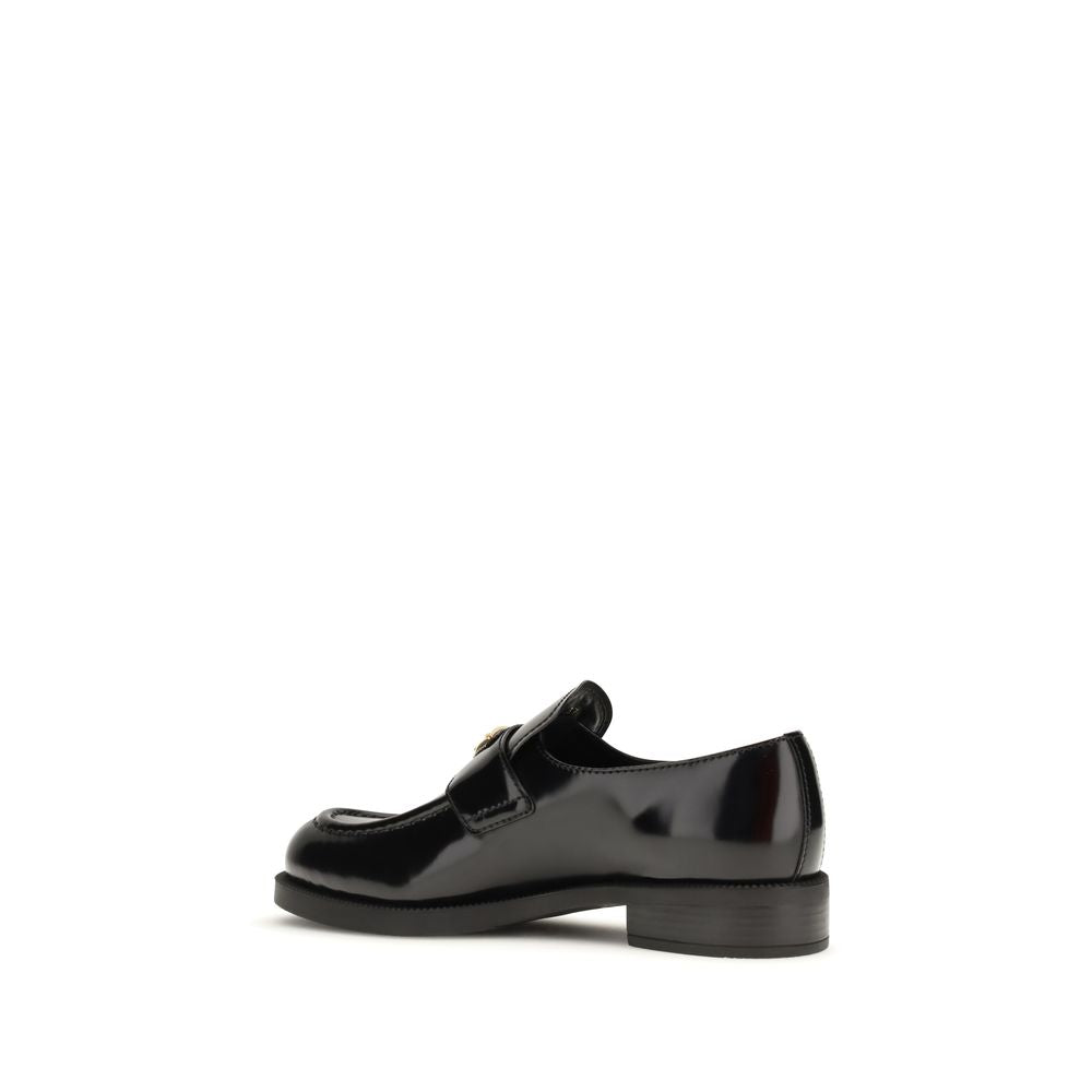 Prada Black Calf Leather Bos Taurus Slip-On Loafers | Regal Royce