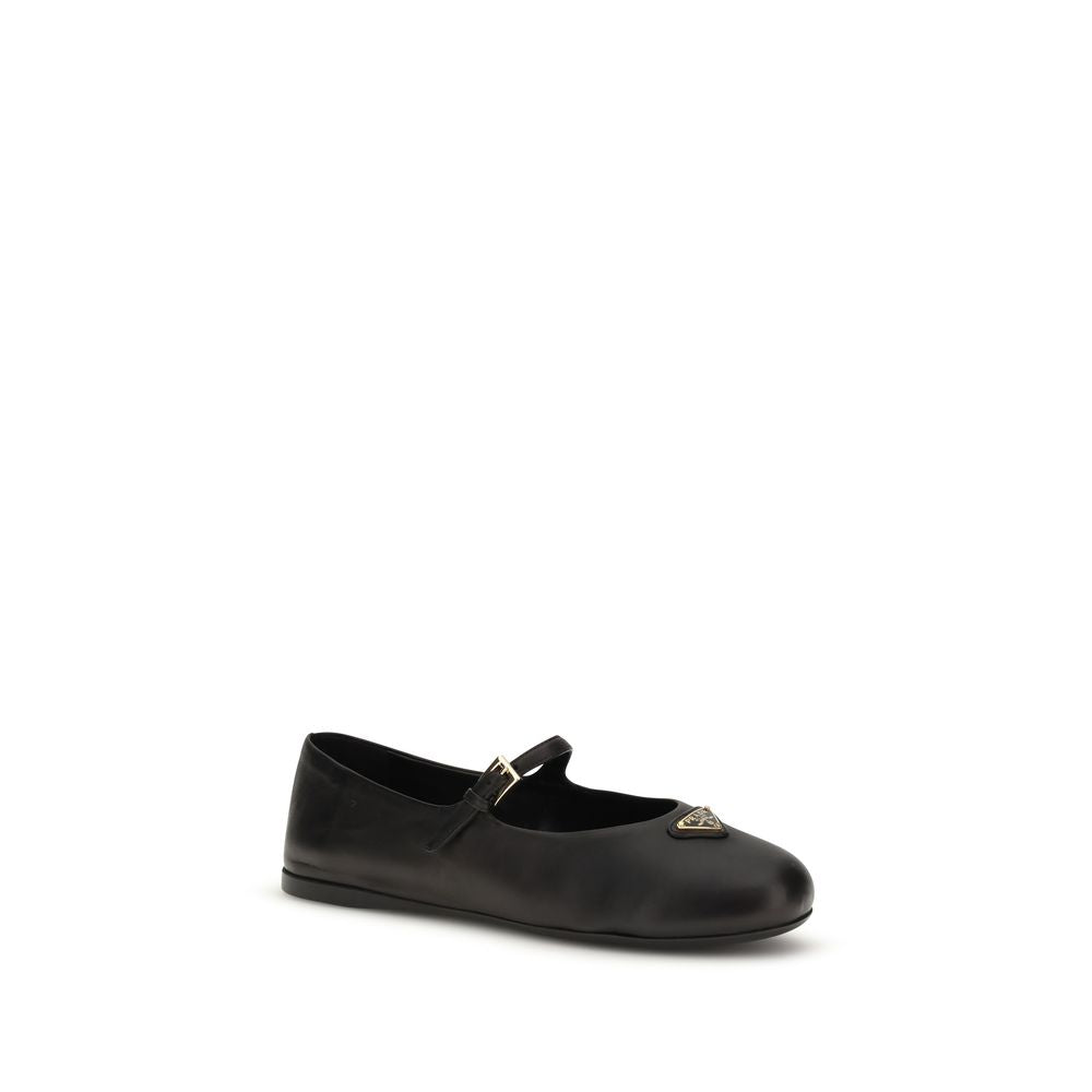 Prada Black Lamb Ovis Aries Aries Ballet Flats | Regal Royce