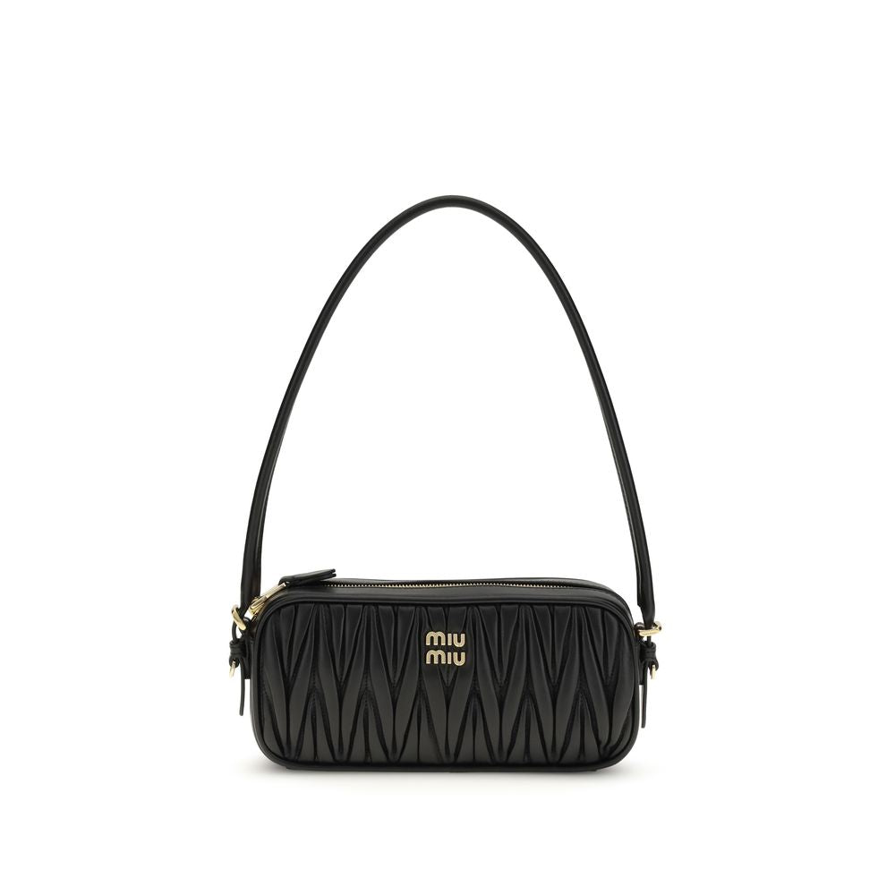Miu Miu Black Calf Leather Bos Taurus Shoulder Bag | Regal Royce