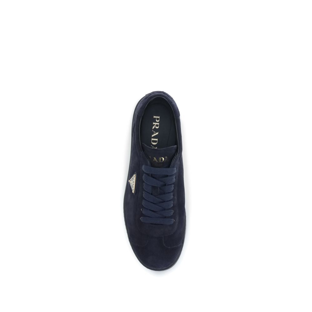 Prada Blue Calf Leather Bos Taurus Sneakers | Regal Royce