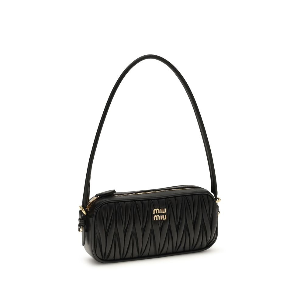 Miu Miu Black Calf Leather Bos Taurus Shoulder Bag | Regal Royce