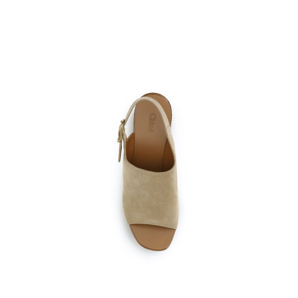 Chloé Beige Lamb Ovis Aries Aries Platform Sandals | Regal Royce
