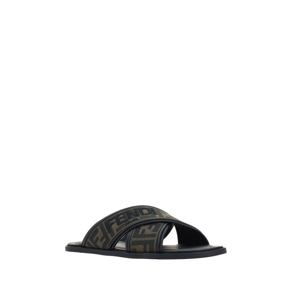 Fendi Black Rubber Slippers | Regal Royce