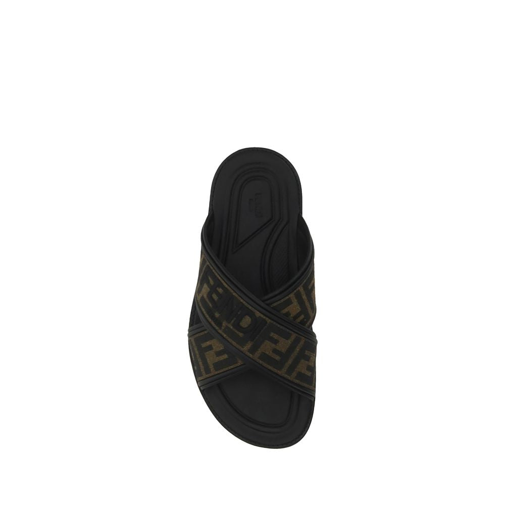 Fendi Black Rubber Slippers | Regal Royce
