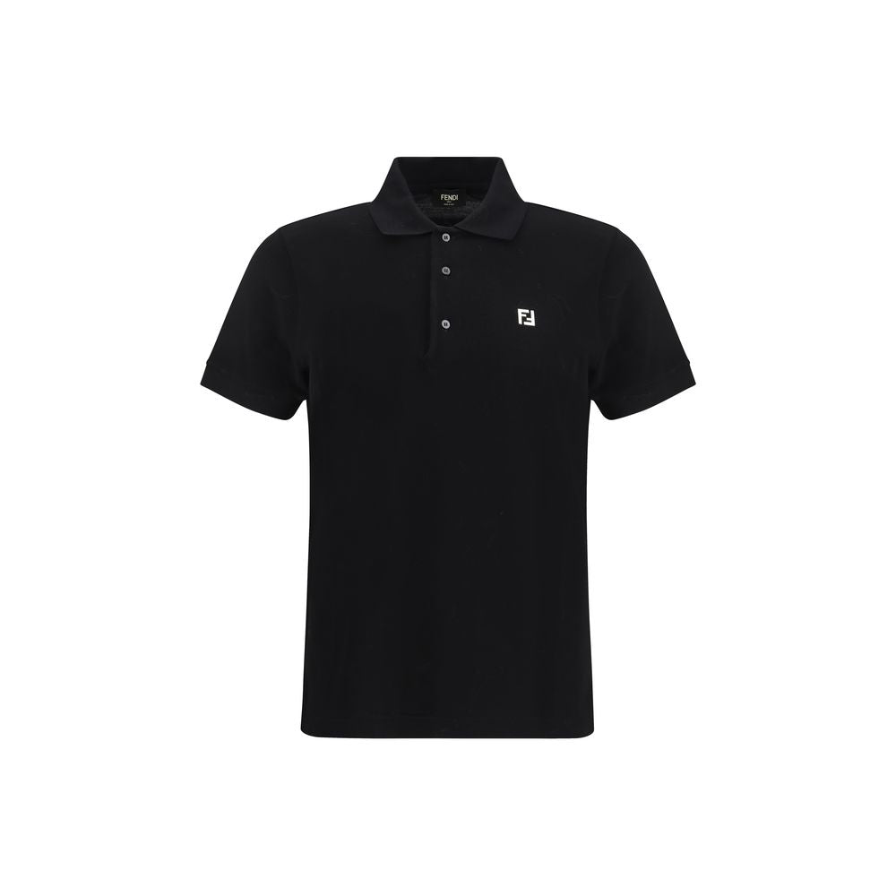Fendi Black Cotton Polo Shirt | Regal Royce