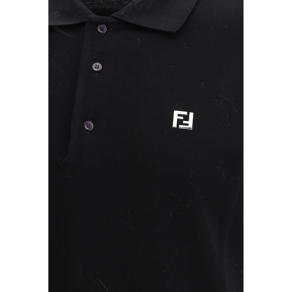 Fendi Black Cotton Polo Shirt | Regal Royce