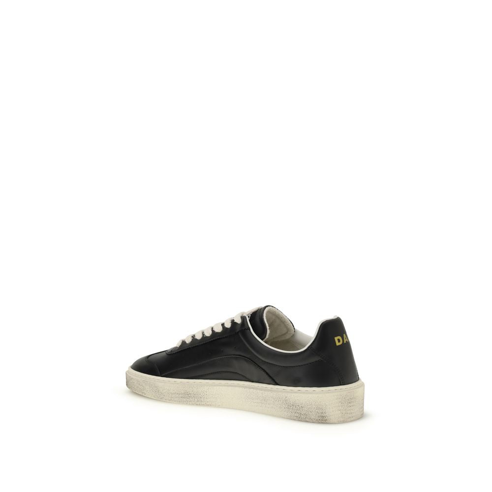 Dsquared² Black Calf Leather Bos Taurus Low Top Sneakers | Regal Royce