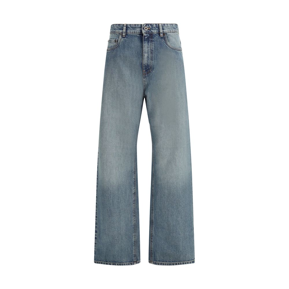 Miu Miu Blue Cotton Straight-Leg Jeans | Regal Royce