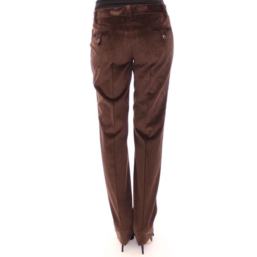 Dolce & Gabbana Brown Cotton Casual Pants | Regal Royce